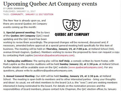 Ladd Johnson, Quebec Chronicle-Telegraph
2017-01-11